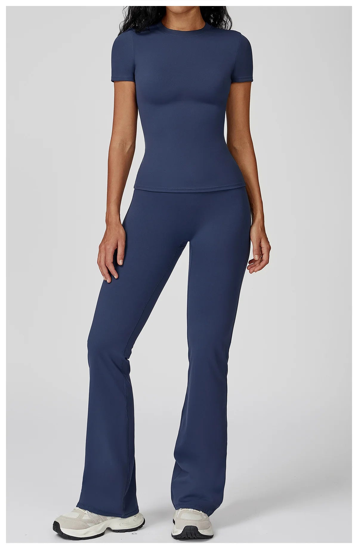 Women’s 2PCS Yoga & Workout Set – Long Sleeve Top & High-Waist Leggings/Shorts