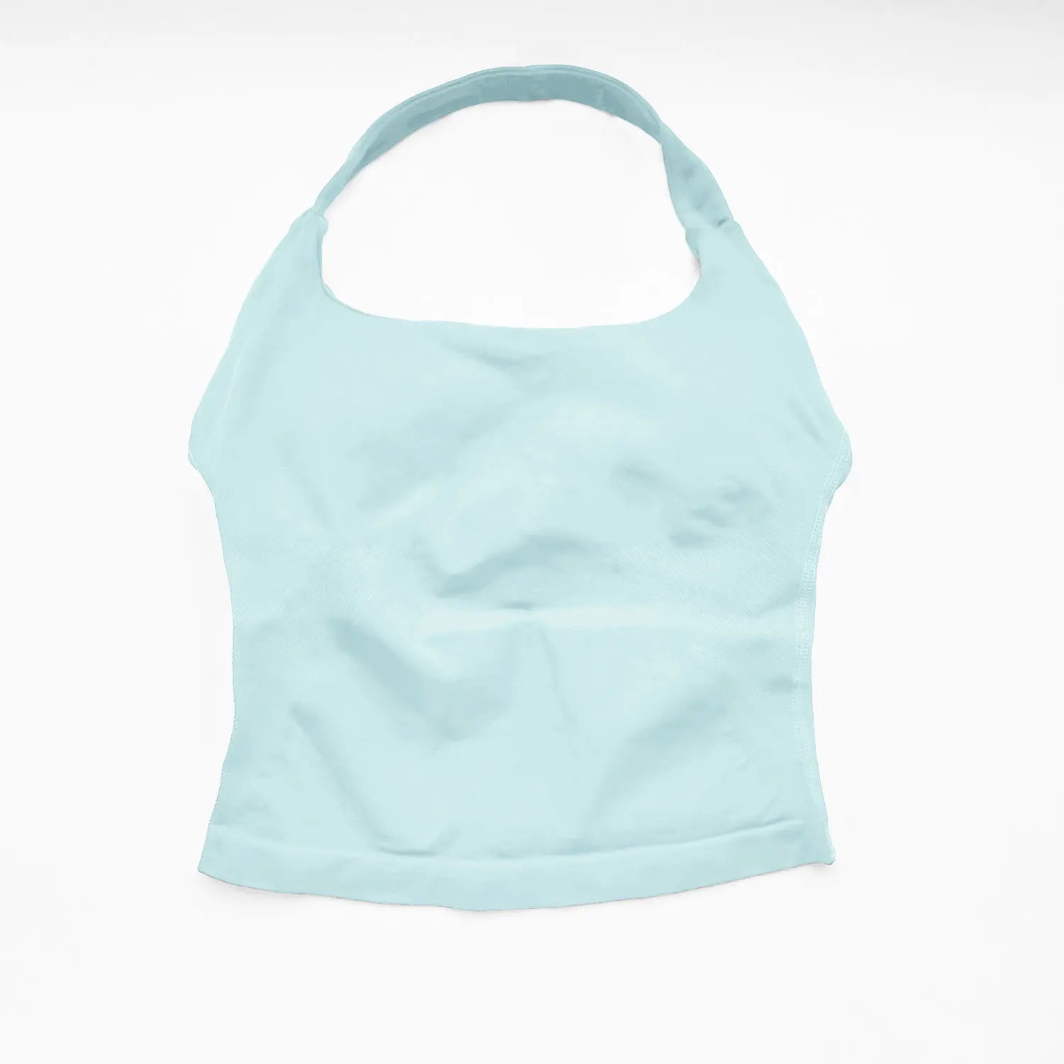 Women’s Gym Halter Top – Longline Strappy Padded Sports Tank