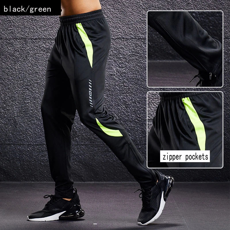 Men’s Sports Jogger Pants – Running & Soccer Training Sweatpants with Zipper Pockets