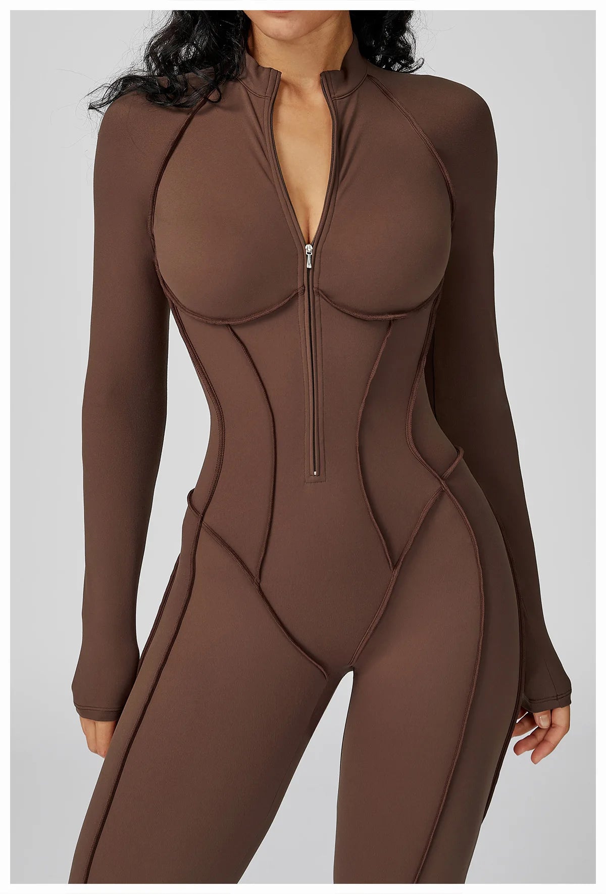 Women’s Long Sleeve Yoga Bodysuit – One-Piece Gym & Fitness Jumpsuit