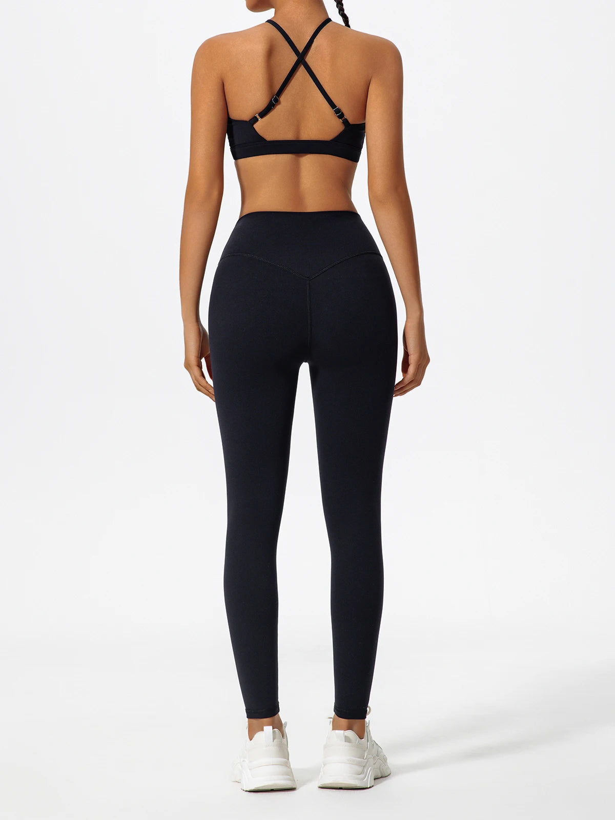 Two-Piece Women’s Sports Set – Cross-Front Yoga & Gym Outfit