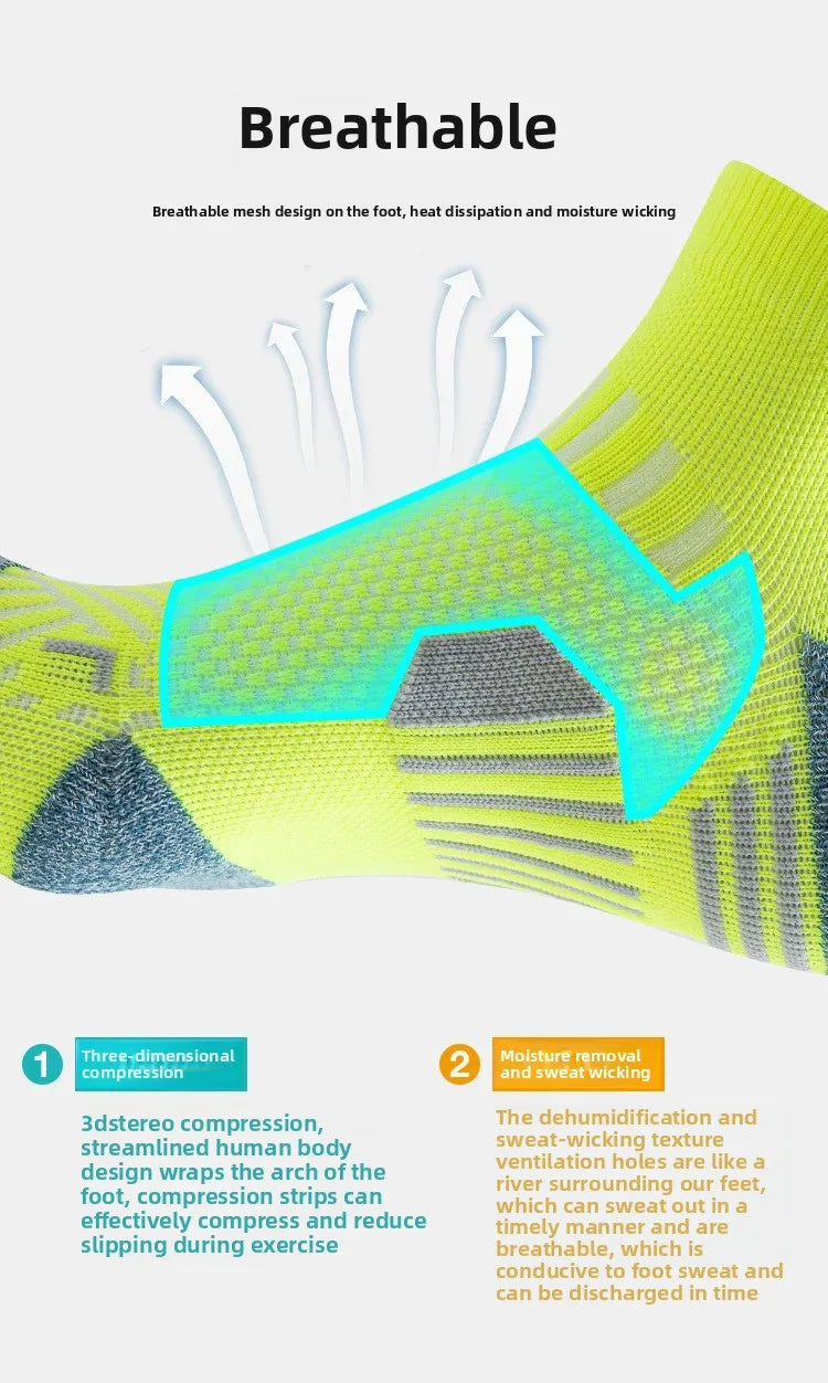 Sport Compression Ankle Socks – Low Cut Breathable Running & Fitness Socks