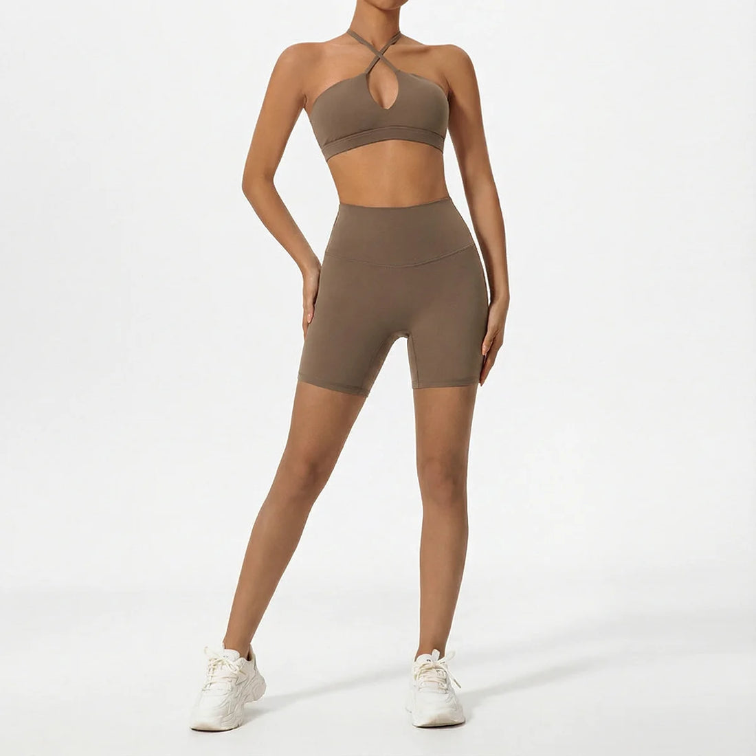 Two-Piece Women’s Sports Set – Cross-Front Yoga & Gym Outfit
