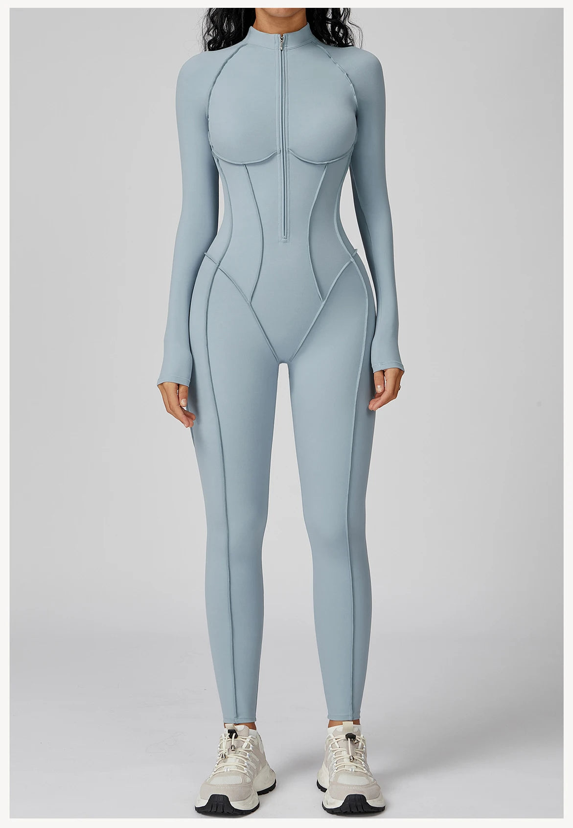 Women’s Long Sleeve Yoga Bodysuit – One-Piece Gym & Fitness Jumpsuit