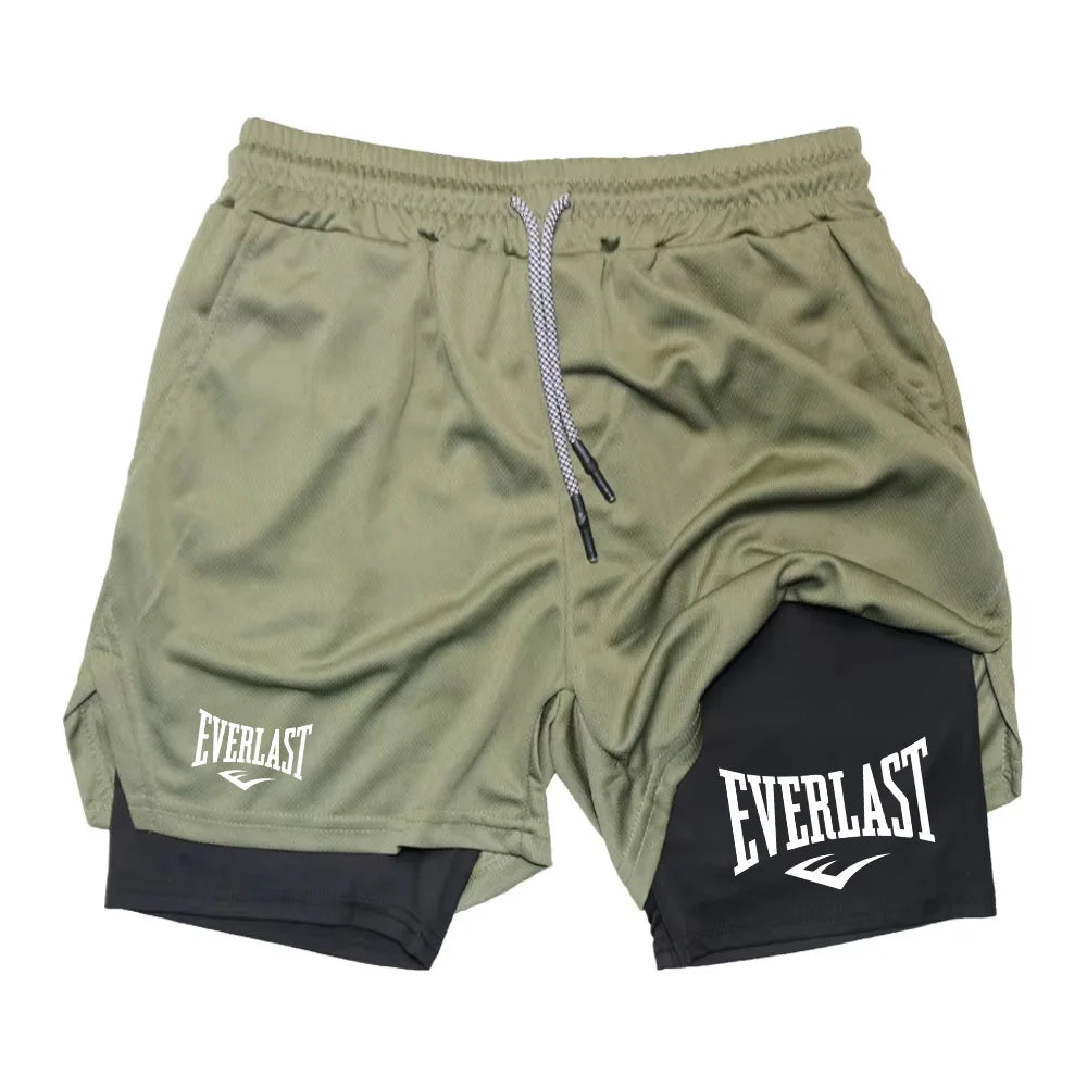 Men’s 2-in-1 Running Shorts – Double-Layer Gym & Fitness Training Shorts