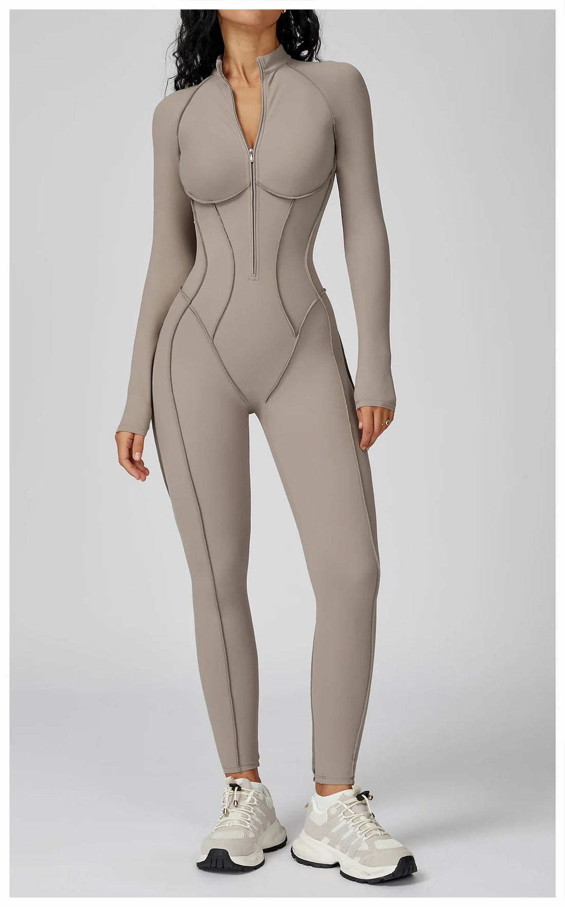 Women’s Long Sleeve Yoga Bodysuit – One-Piece Gym & Fitness Jumpsuit
