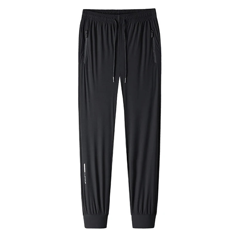 Men’s Ice Silk Summer Pants – Slim Fit Quick-Dry Casual & Running Trousers
