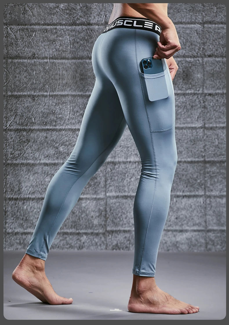 Men’s Compression Sport Pants – Tight Fitness Running & Gym Leggings