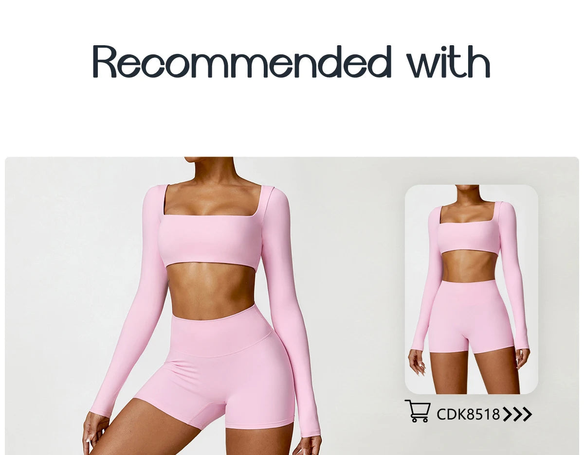 Women’s Quick-Dry Sportswear – Square Neck Fitness Crop Top