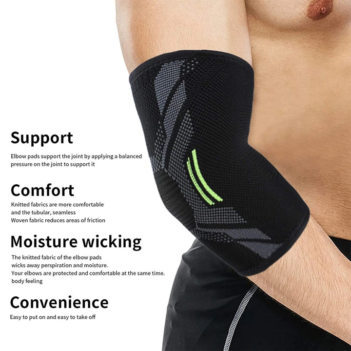Elastic Sports Elbow Support – Sweat-Absorbing Gym Arm Sleeve & Protective Pad