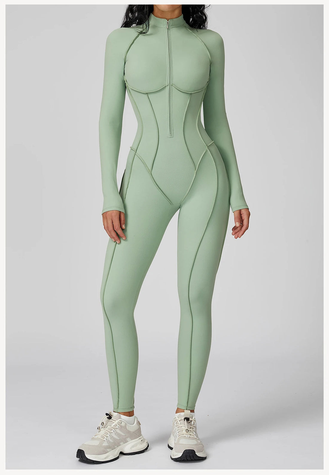 Women’s Long Sleeve Yoga Bodysuit – One-Piece Gym & Fitness Jumpsuit