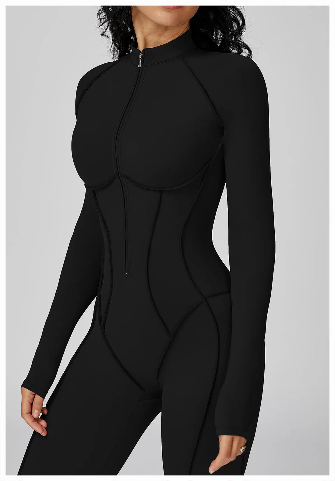 Women’s Long Sleeve Yoga Bodysuit – One-Piece Gym & Fitness Jumpsuit