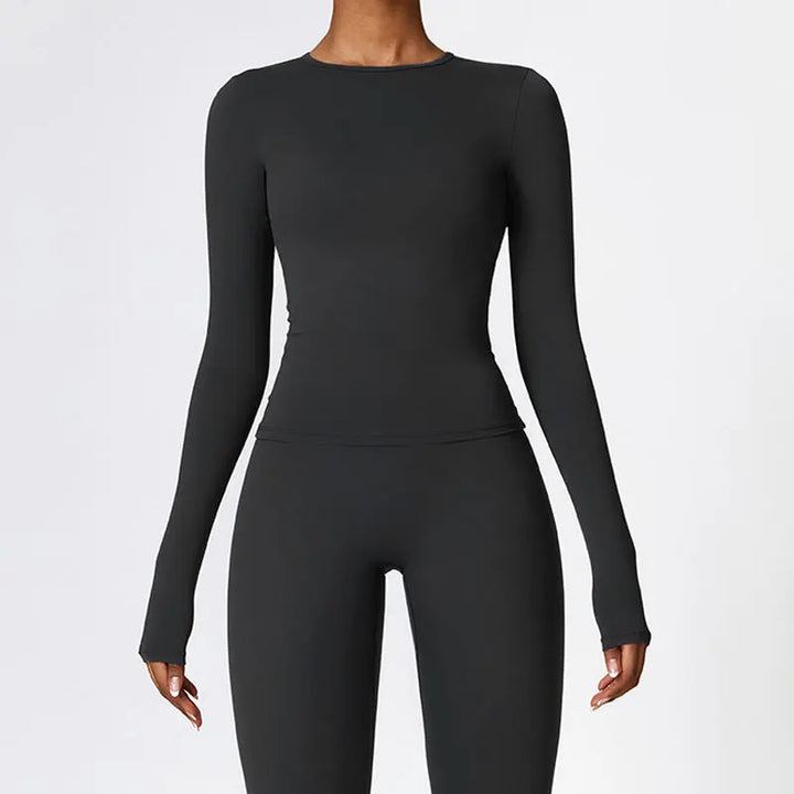 Women’s Long Sleeve Yoga & Fitness Top – Winter Sports Shirt