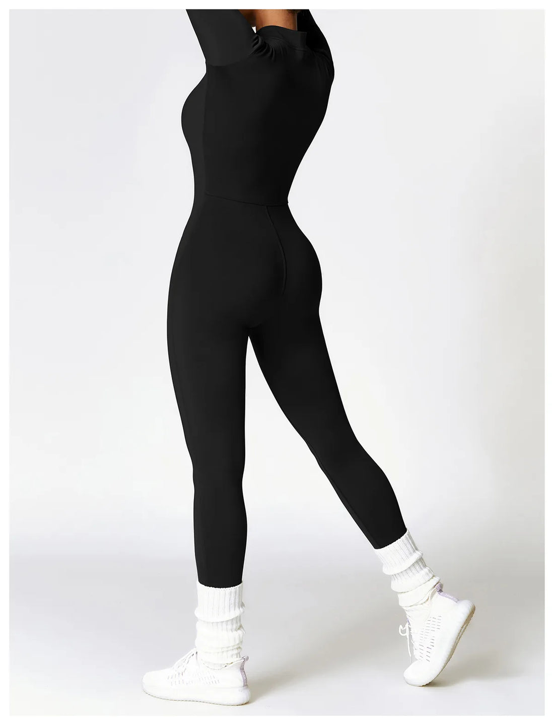 Women’s Winter Plush Yoga Jumpsuit – Fleece-Lined One-Piece Fitness Tracksuit