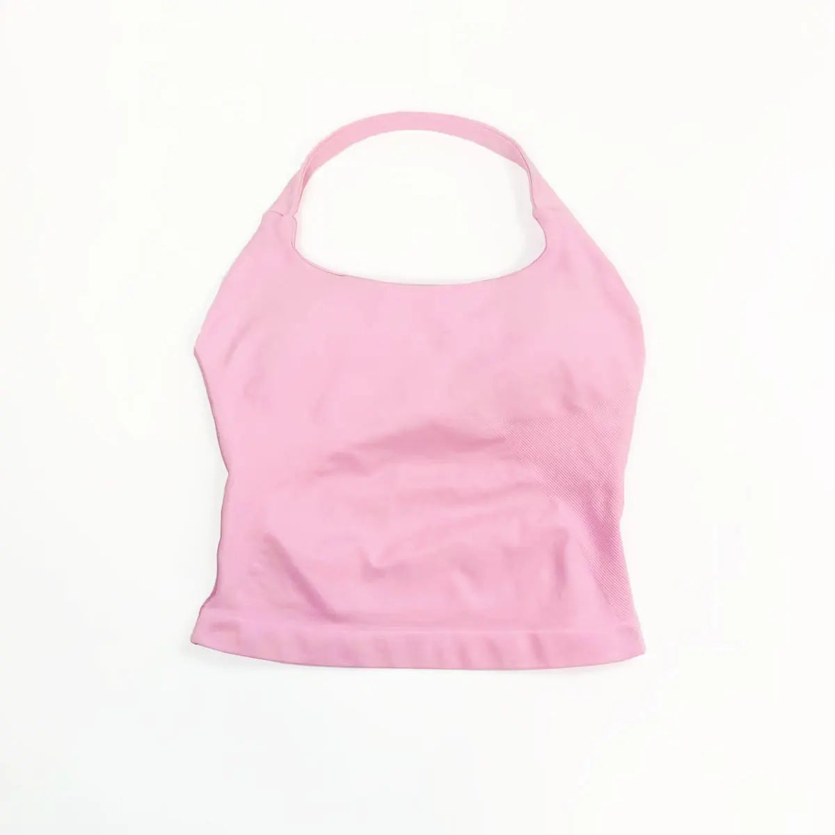 Women’s Gym Halter Top – Longline Strappy Padded Sports Tank