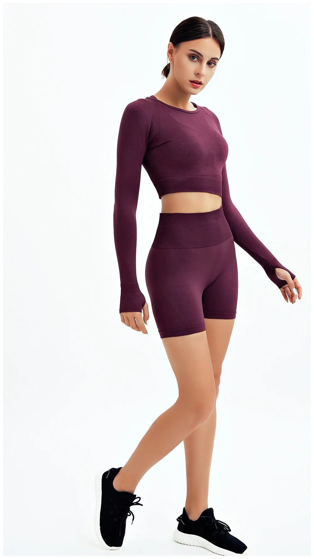 2-Piece Seamless Yoga Set for Women – High Waist Leggings & Sports Bra Gym Outfit