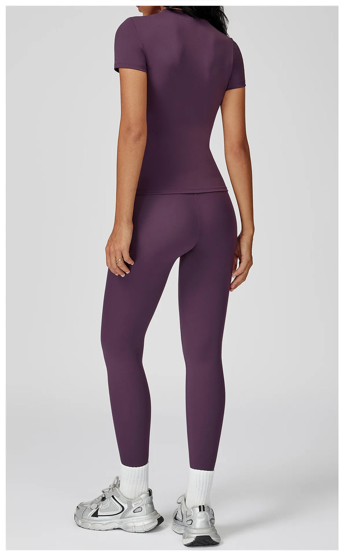Women’s 2PCS Yoga & Workout Set – Long Sleeve Top & High-Waist Leggings/Shorts