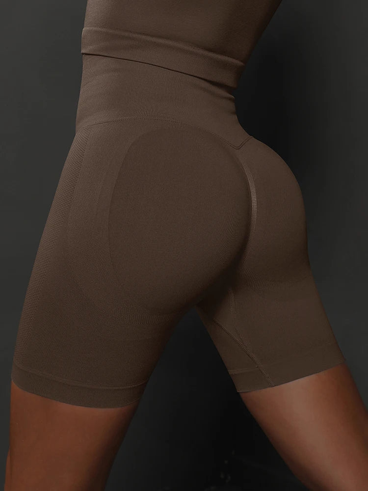 Women’s High-Waist Seamless Yoga & Sports Shorts – Push-Up Gym Workout Shorts
