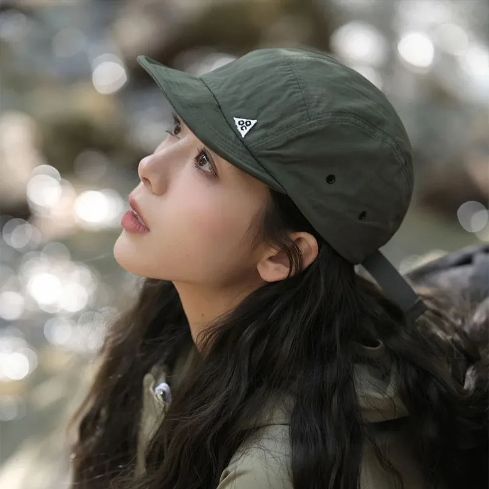 Retro Quick-Dry Short Brim Baseball Cap – Unisex Outdoor Sun Protection Hat