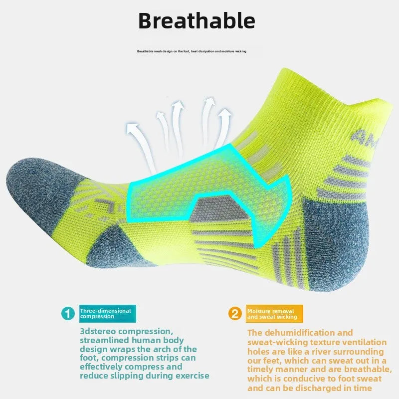 Sport Compression Ankle Socks – Low Cut Breathable Running & Fitness Socks