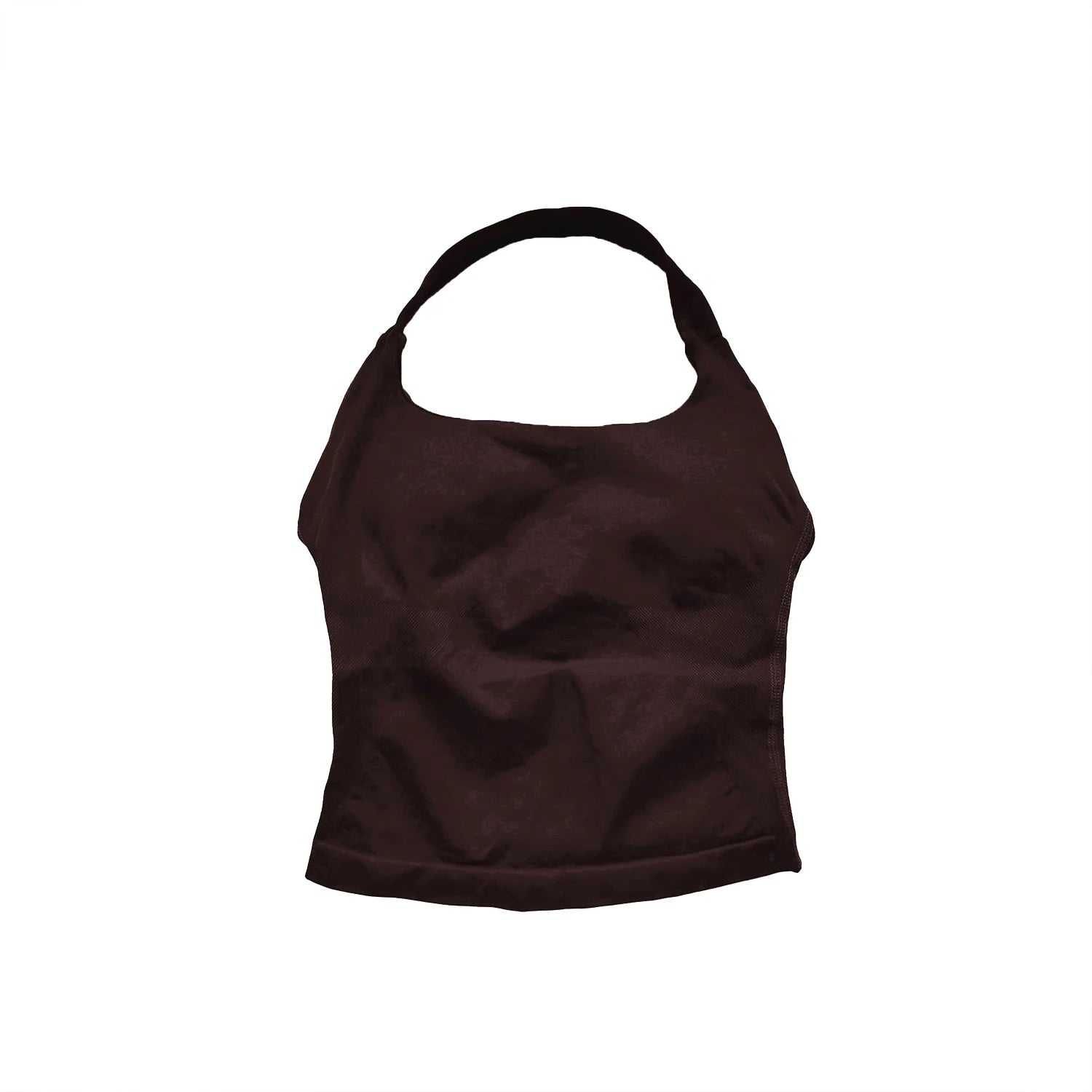 Women’s Gym Halter Top – Longline Strappy Padded Sports Tank