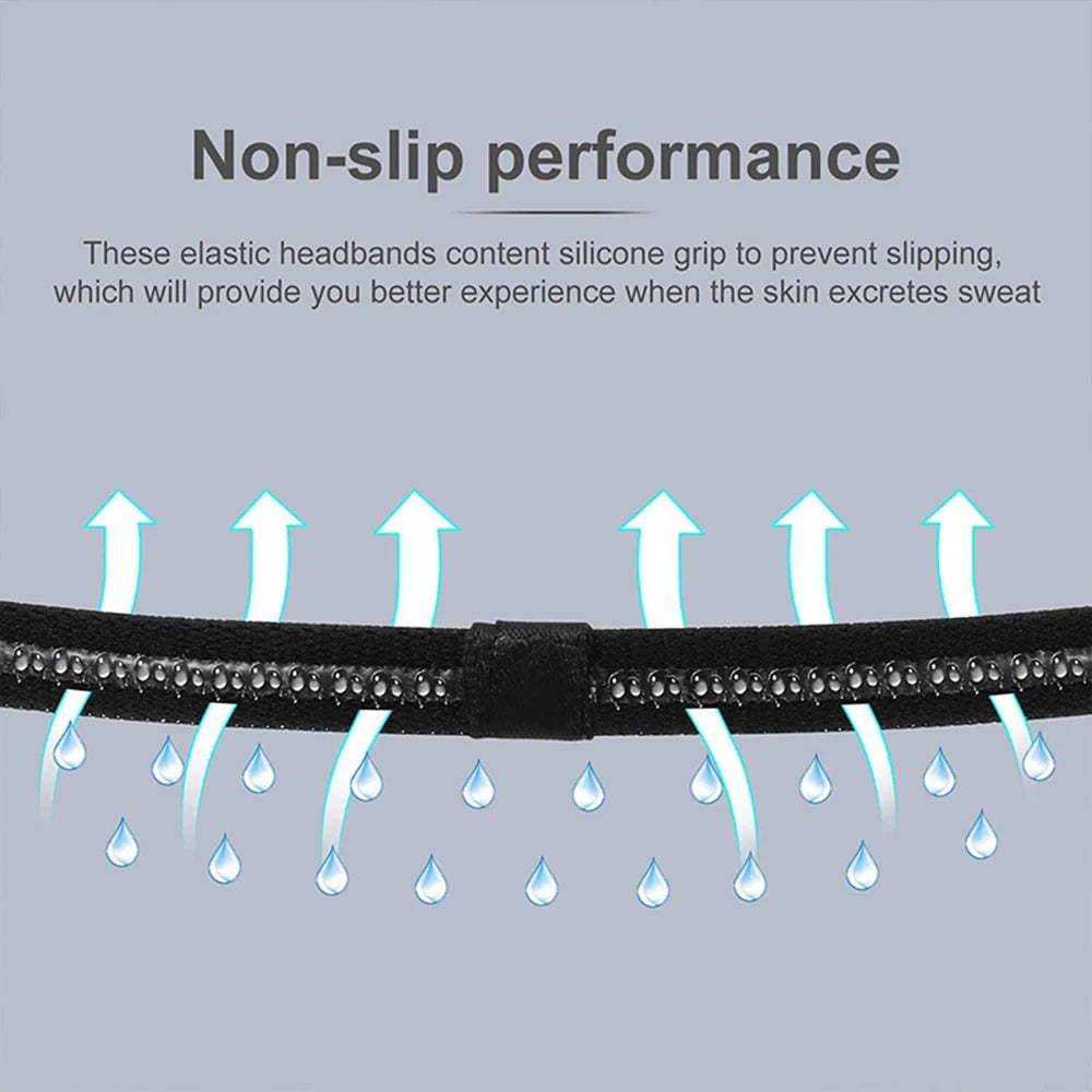 4PCS Non-Slip Sports Headbands – Elastic Sweatproof Workout Hair Bands