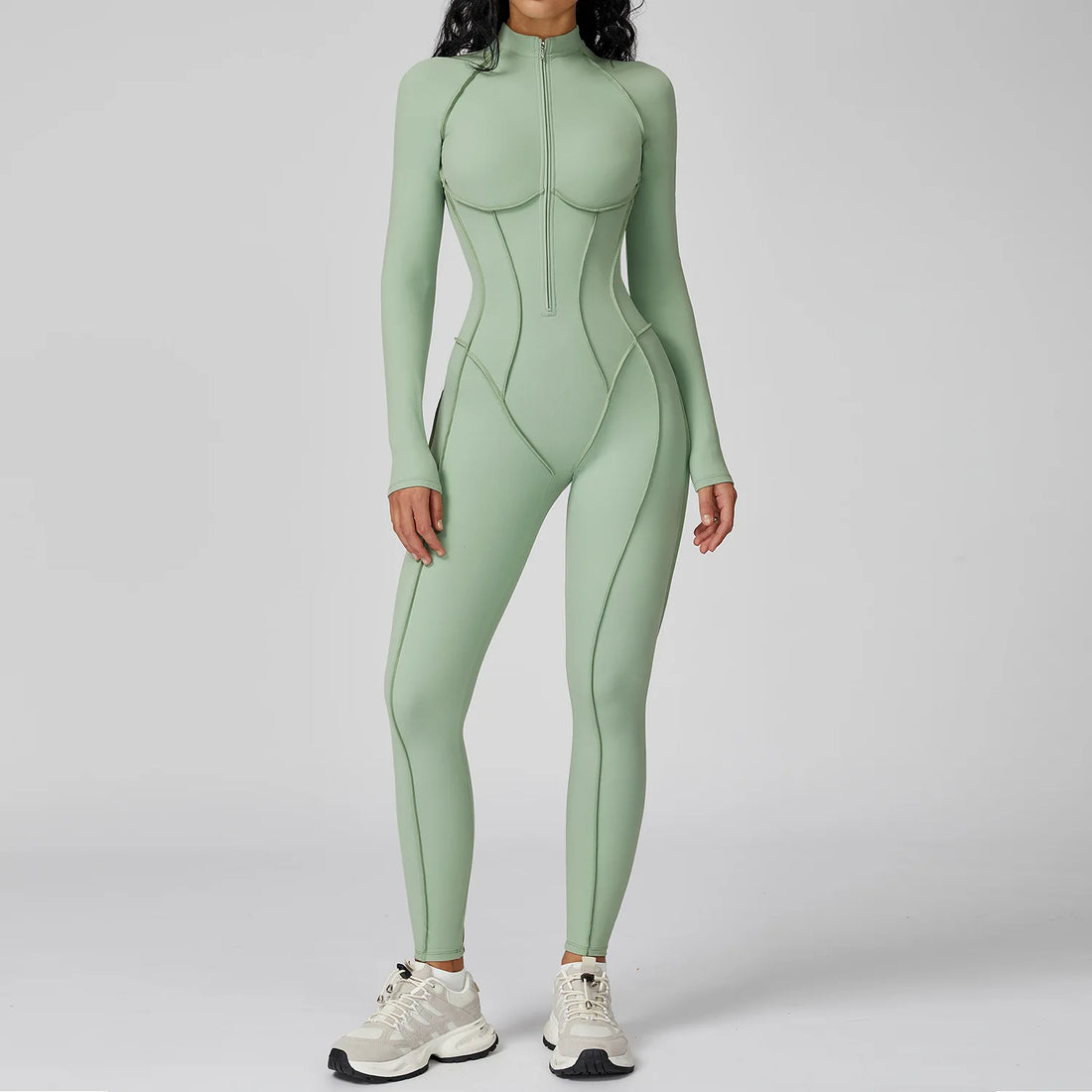 Women’s Long Sleeve Yoga Bodysuit – One-Piece Gym & Fitness Jumpsuit