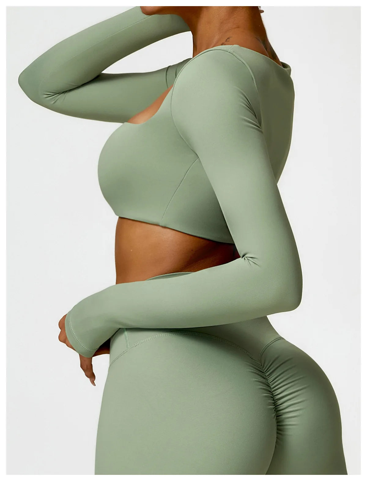Women’s Quick-Dry Sportswear – Square Neck Fitness Crop Top