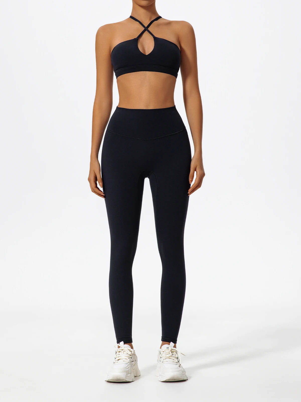 Two-Piece Women’s Sports Set – Cross-Front Yoga & Gym Outfit