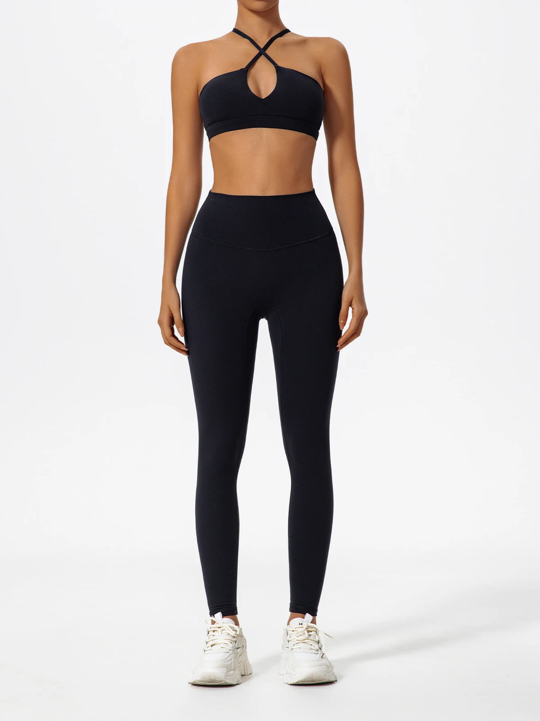 Two-Piece Women’s Sports Set – Cross-Front Yoga & Gym Outfit