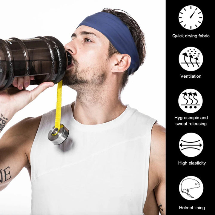 Quick-Dry Sports Headband – Elastic Sweat-Absorbing Fitness Hair Band (1PC)