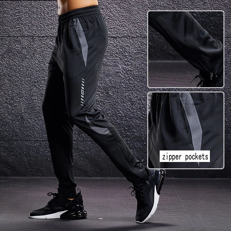 Men’s Sports Jogger Pants – Running & Soccer Training Sweatpants with Zipper Pockets