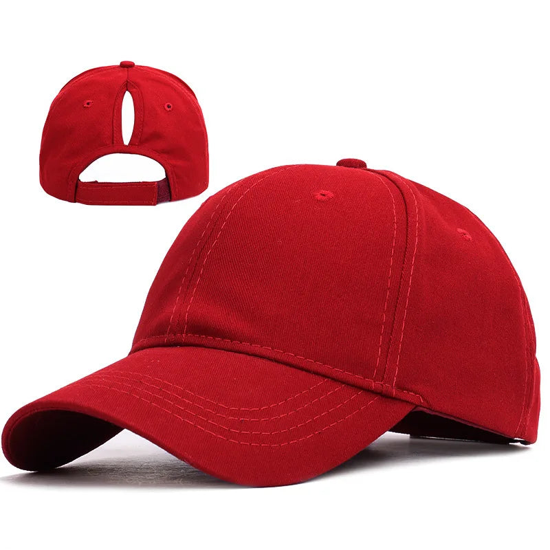 Women’s High Ponytail Baseball Cap – Messy Bun Adjustable Sports Hat