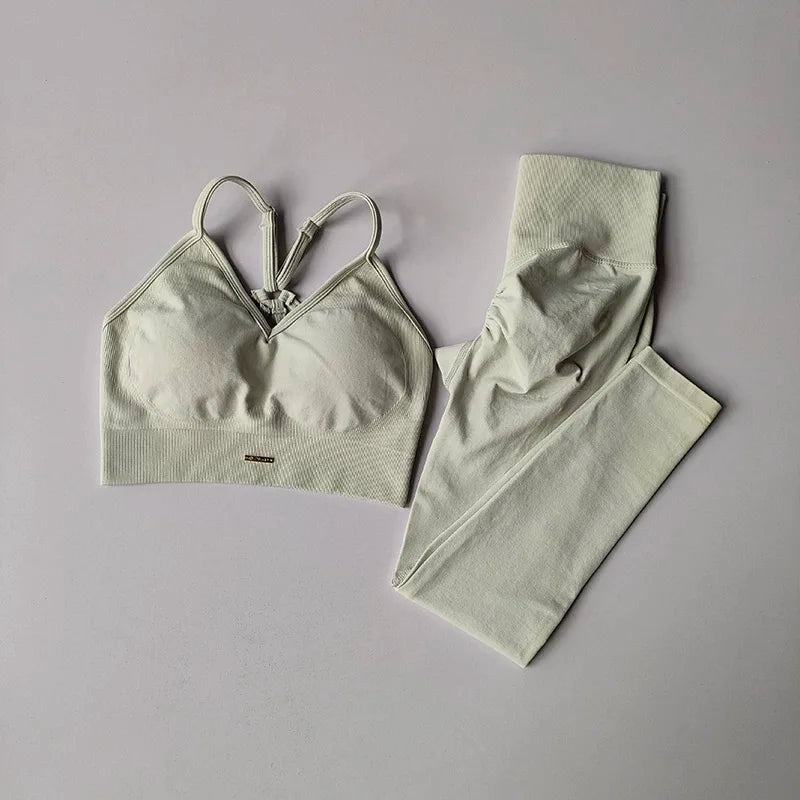 Peach High-Waisted Women’s Fitness Set – Hip-Lifting Yoga & Running Outfit
