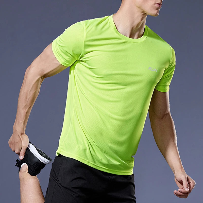 Men’s Summer Sport Gym T-Shirt – Quick Dry Running & Bodybuilding Fitness Top