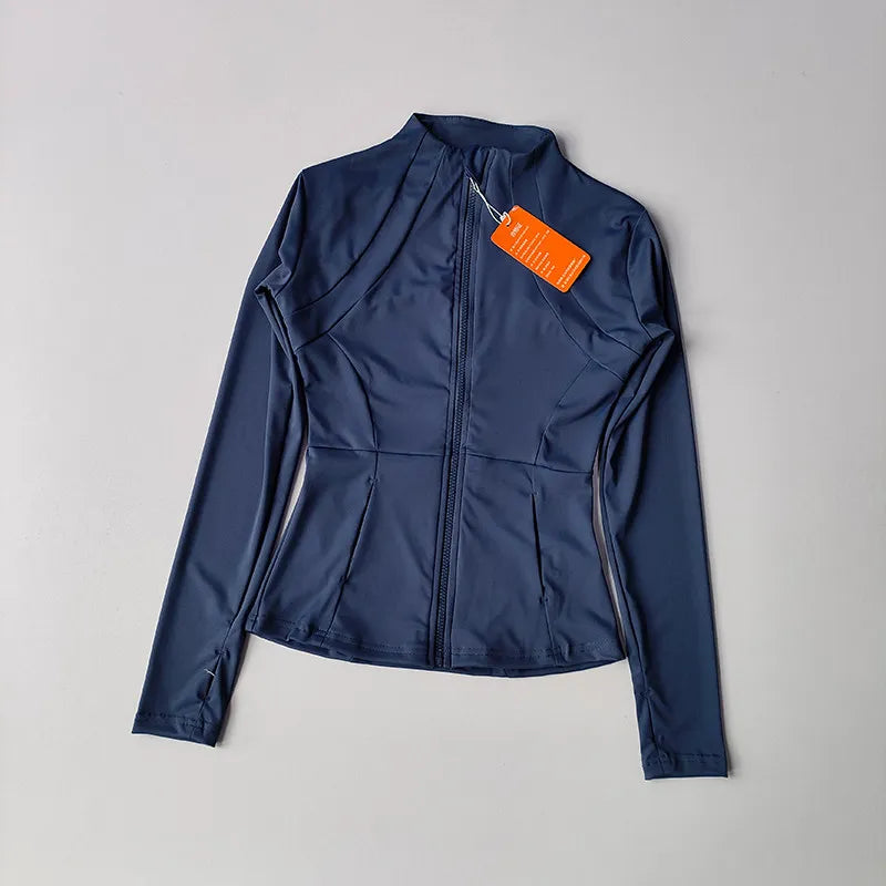 Women’s Long Sleeve Fitness Jacket – Slim Quick-Dry Yoga & Running Top