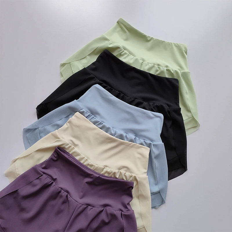 Women’s High-Waisted Summer Sports Shorts – Mesh Breathable Fitness & Running Shorts