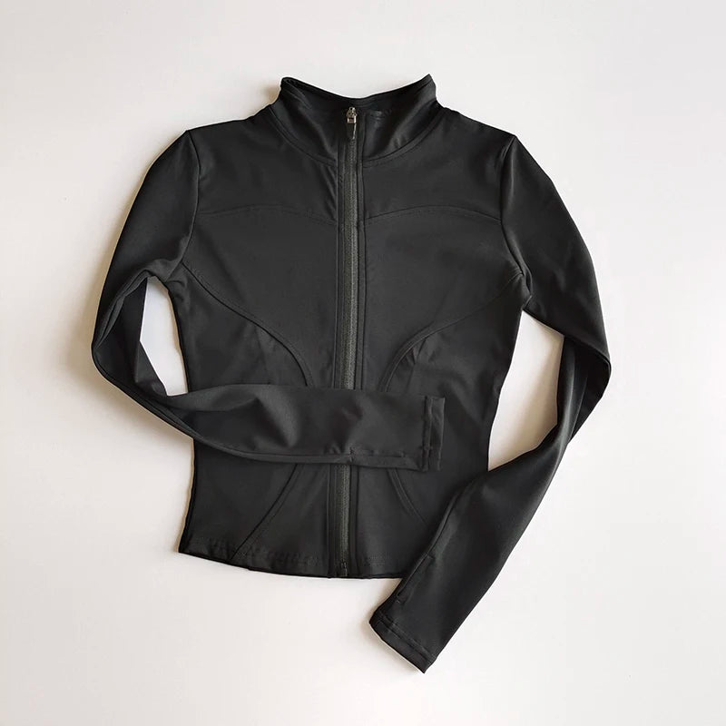 Women’s Long Sleeve Fitness Jacket – Slim Quick-Dry Yoga & Running Top