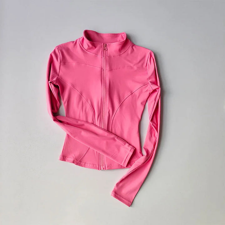 Women’s Long Sleeve Fitness Jacket – Slim Quick-Dry Yoga & Running Top