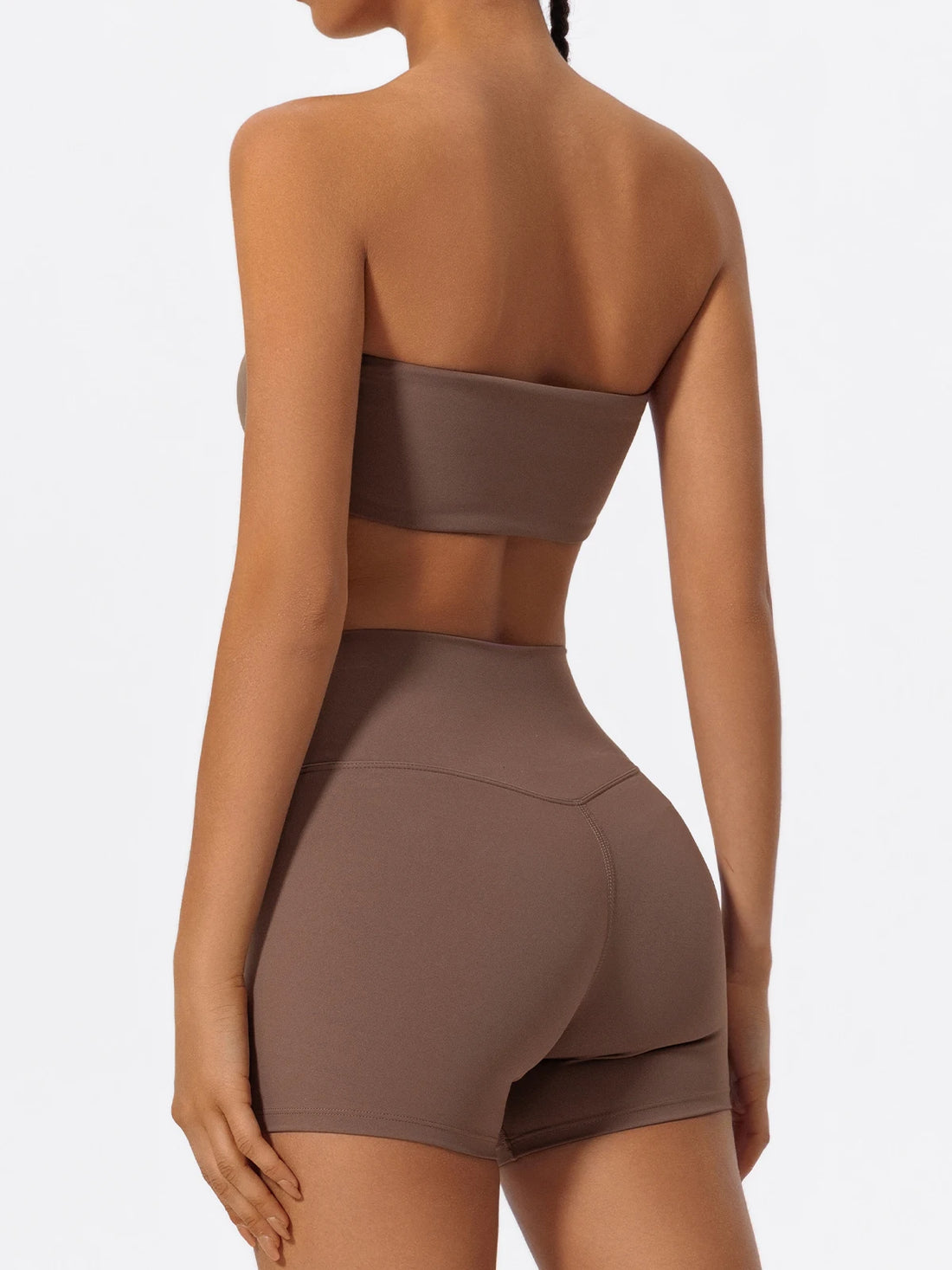 Women’s 2-Piece Fitness Set – Strapless Sports Bra & Workout Leggings