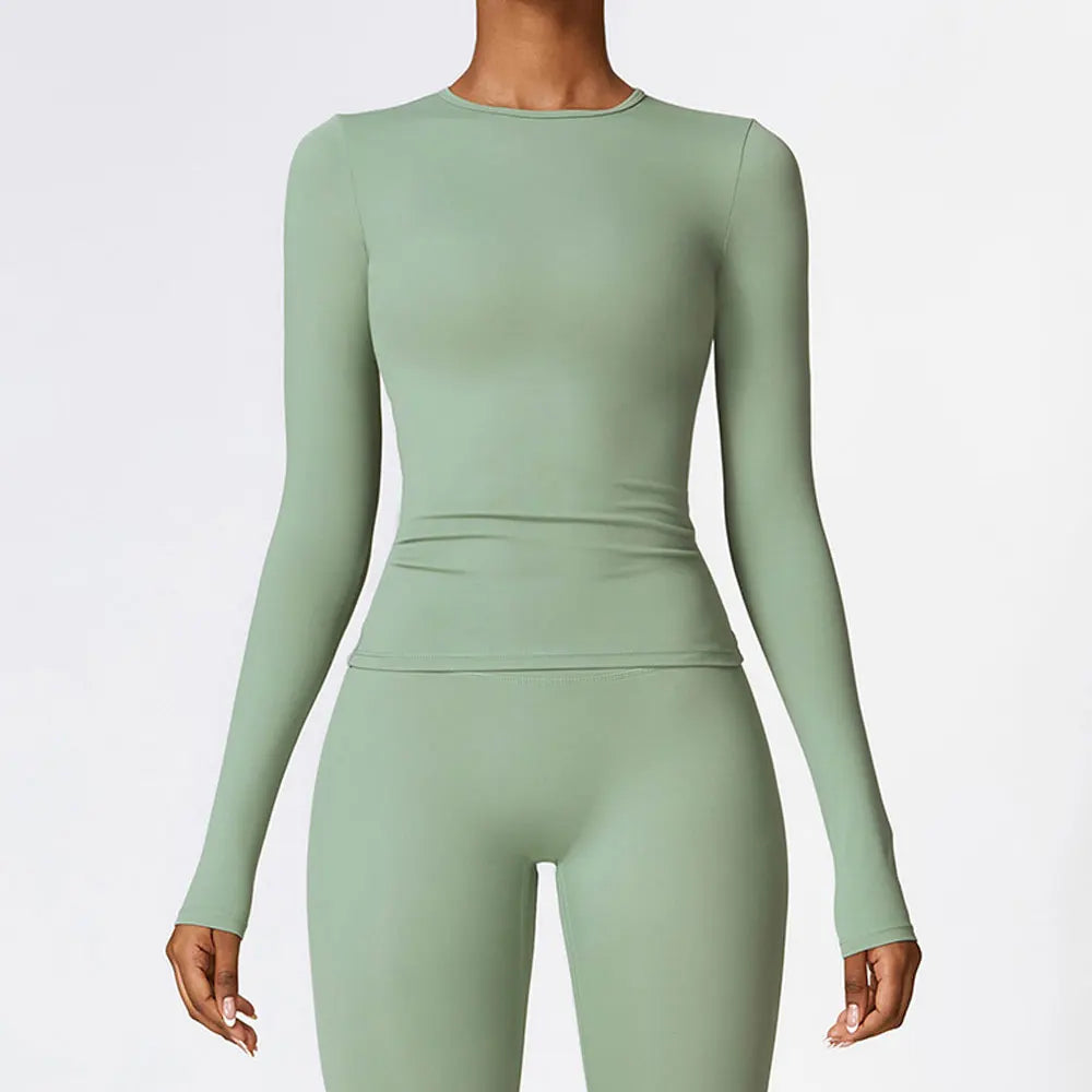 Women’s Long Sleeve Yoga & Fitness Top – Winter Sports Shirt
