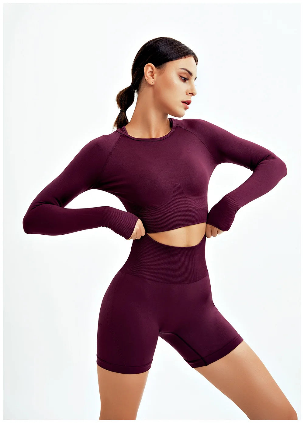 2-Piece Seamless Yoga Set for Women – High Waist Leggings & Sports Bra Gym Outfit