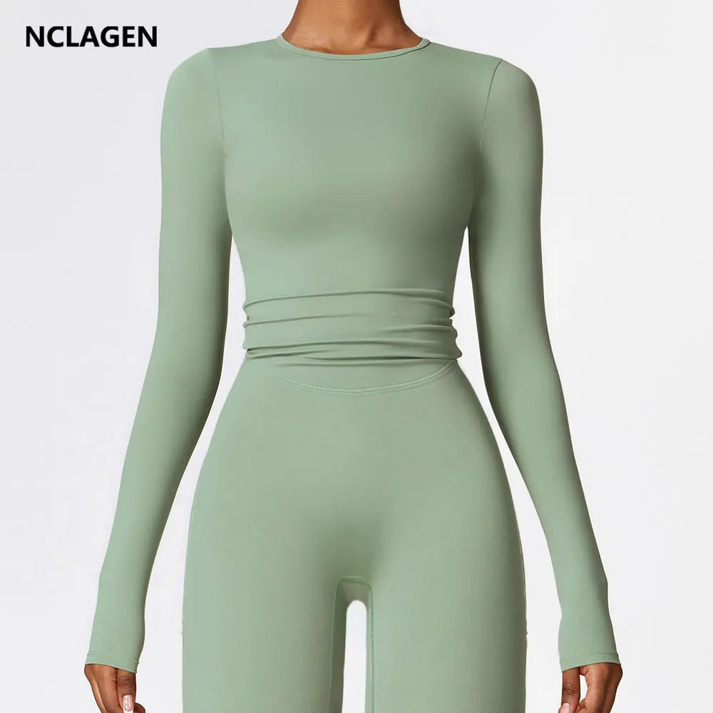 Women’s Long Sleeve Yoga & Fitness Top – Winter Sports Shirt