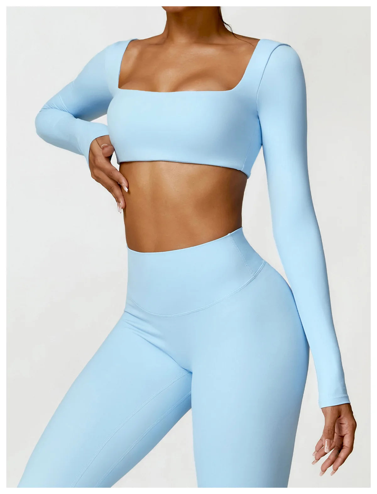 Women’s Quick-Dry Sportswear – Square Neck Fitness Crop Top