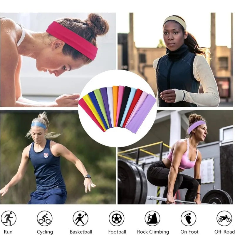 Elastic Knitted Hair Bands – Solid Color Sports & Fashion Headbands for Women