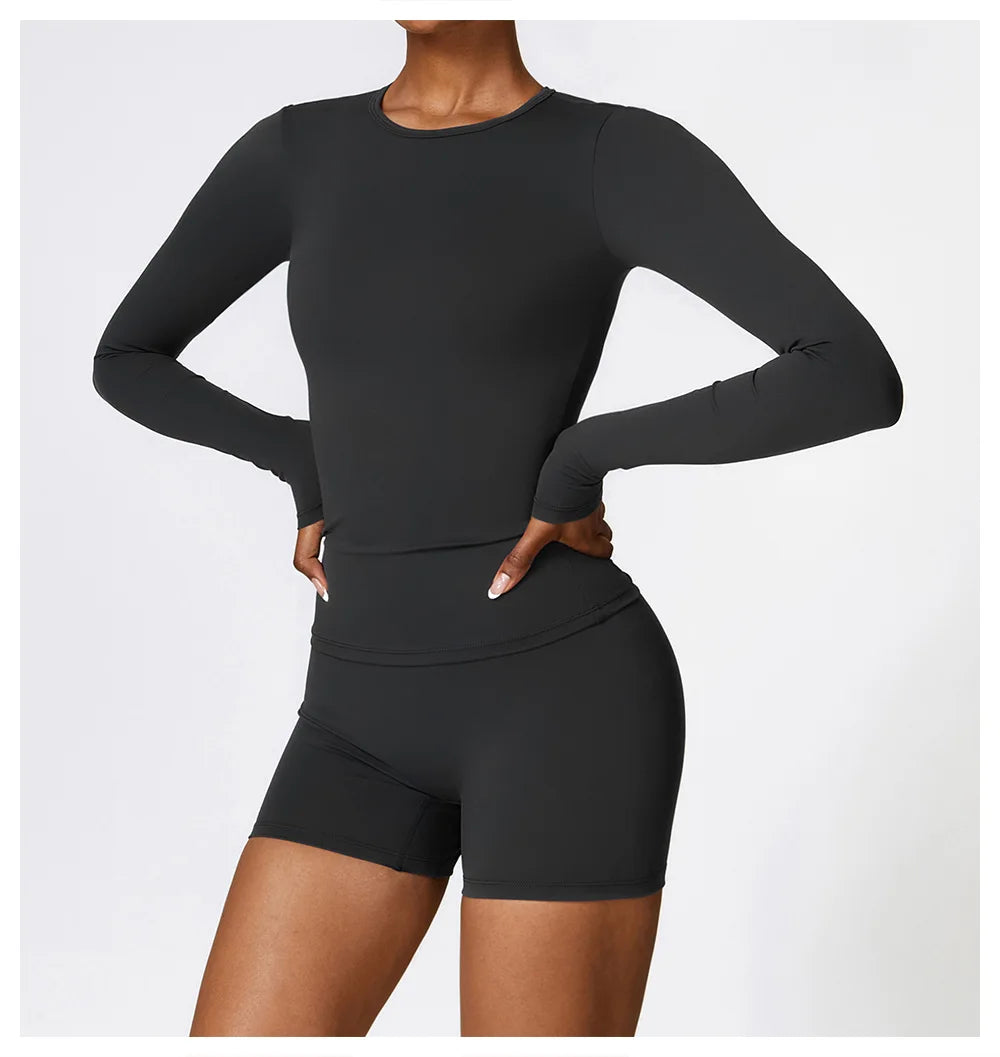 Women’s Long Sleeve Yoga & Fitness Top – Winter Sports Shirt