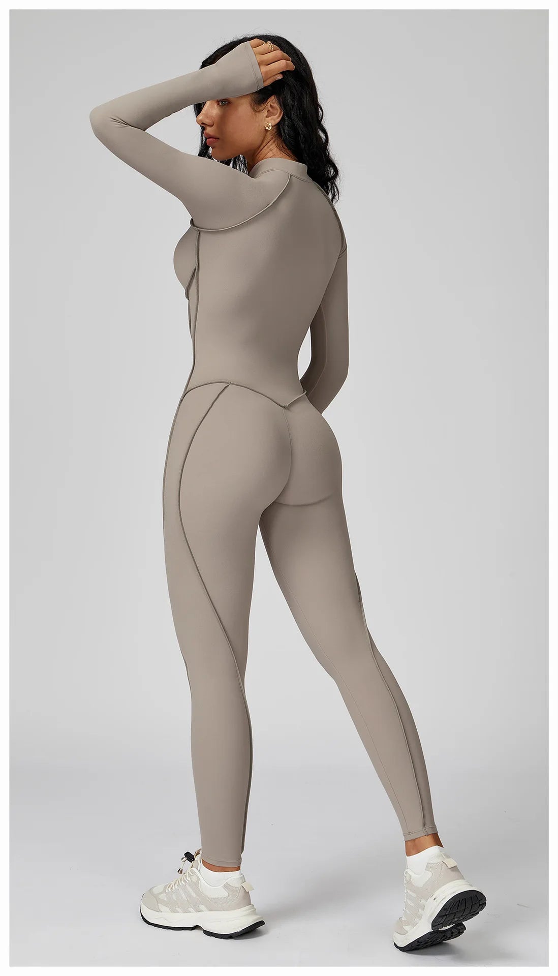 Women’s Long Sleeve Yoga Bodysuit – One-Piece Gym & Fitness Jumpsuit