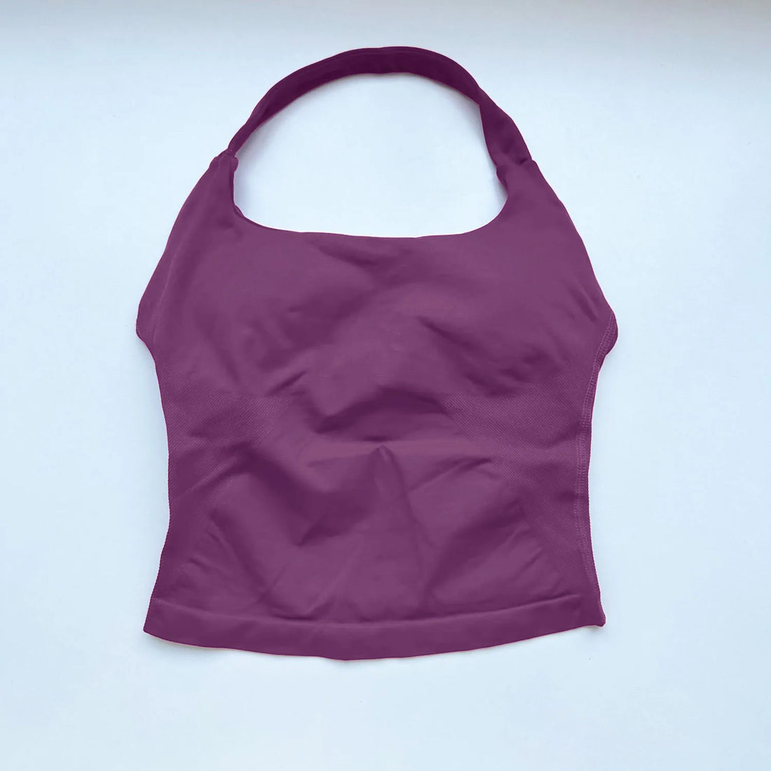 Women’s Gym Halter Top – Longline Strappy Padded Sports Tank