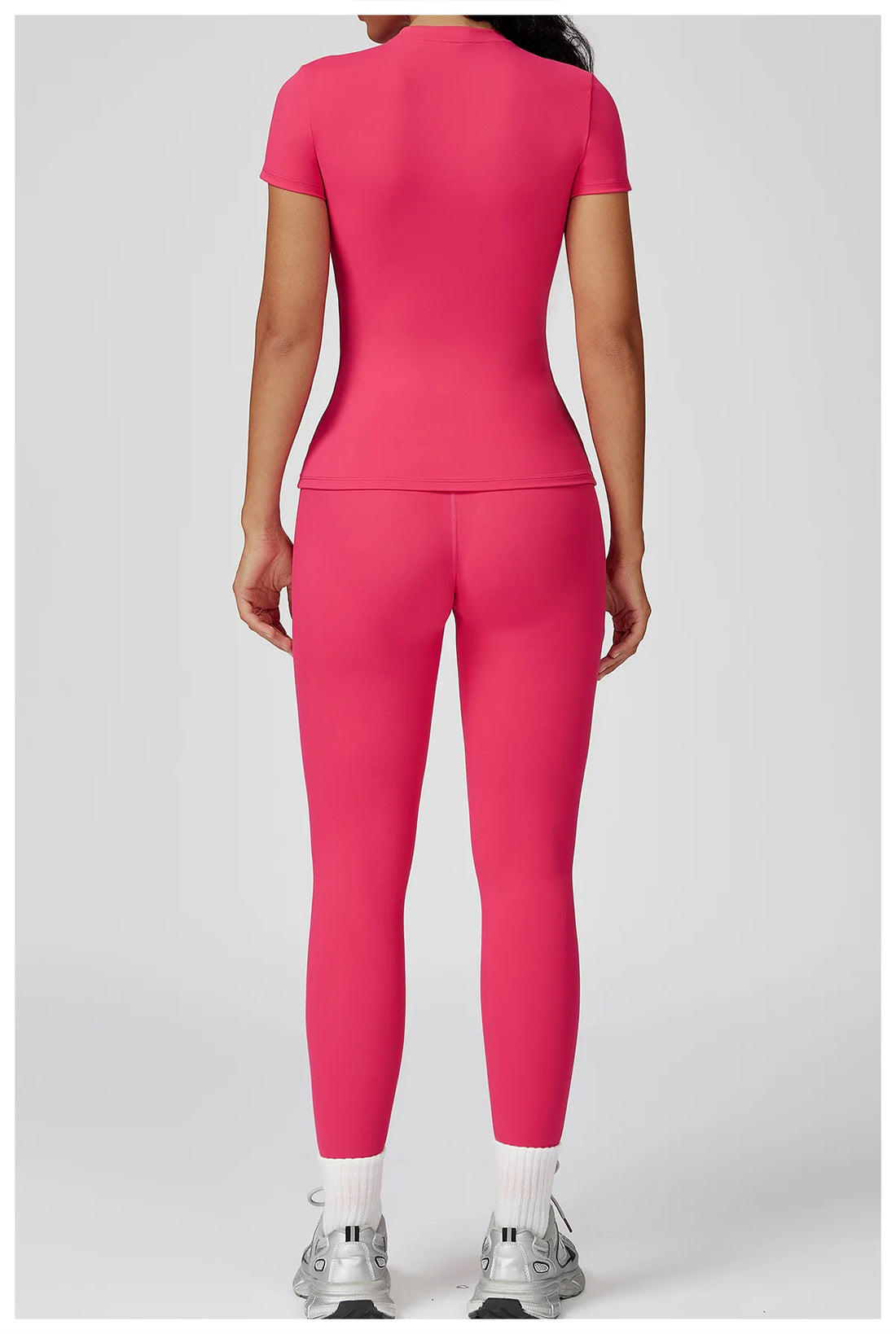 Women’s 2PCS Yoga & Workout Set – Long Sleeve Top & High-Waist Leggings/Shorts