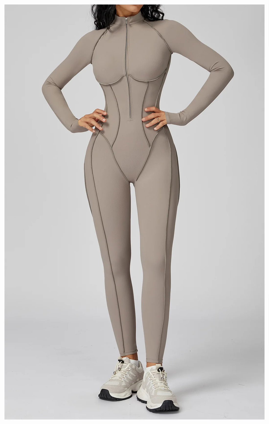 Women’s Long Sleeve Yoga Bodysuit – One-Piece Gym & Fitness Jumpsuit